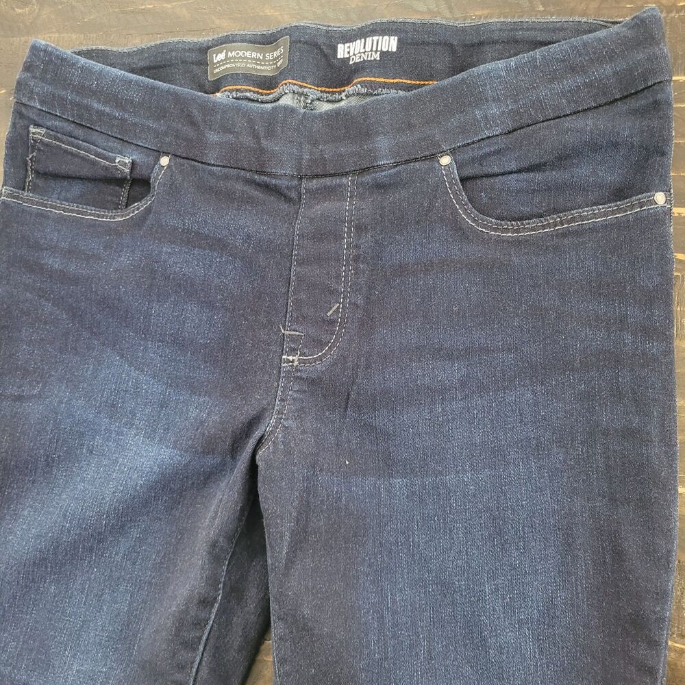 Lee Modern Series Revolution Denim Jeans Women’s Size 14 Medium 2-Tone Wash - Picture 2 of 9